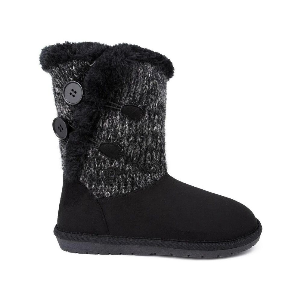 Sugar Womens 10 M Black Sweater Marty Faux Fur Lined Pull On Boots DISPLAY IF9